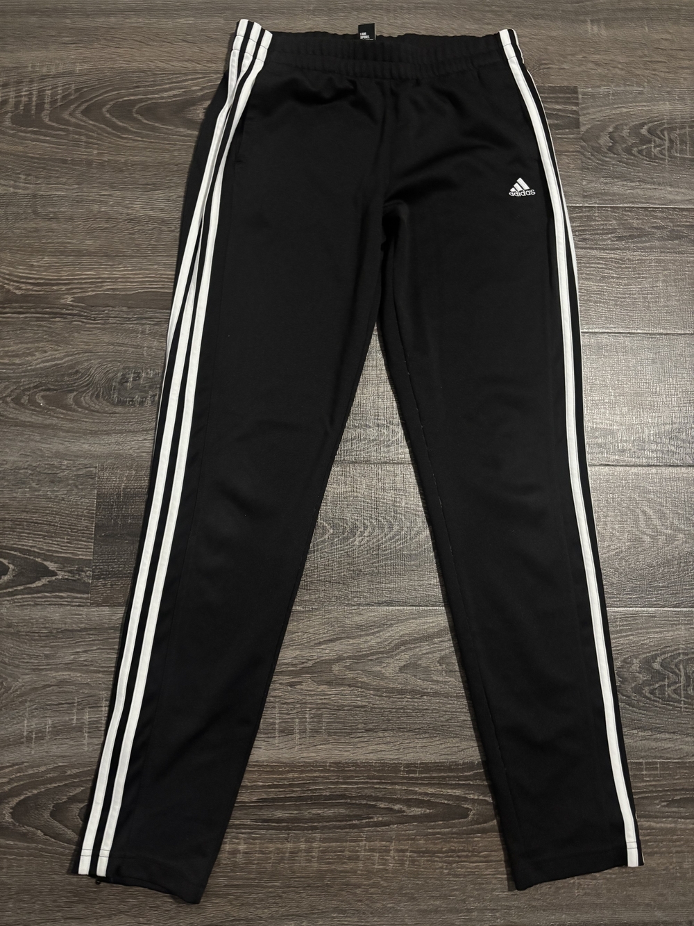 adidas Black Joggers with White 3‑Stripe Side Trim
